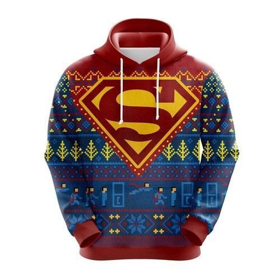 Superman Christmas Cute Noel 3D All Over Print Hoodie Zip-up