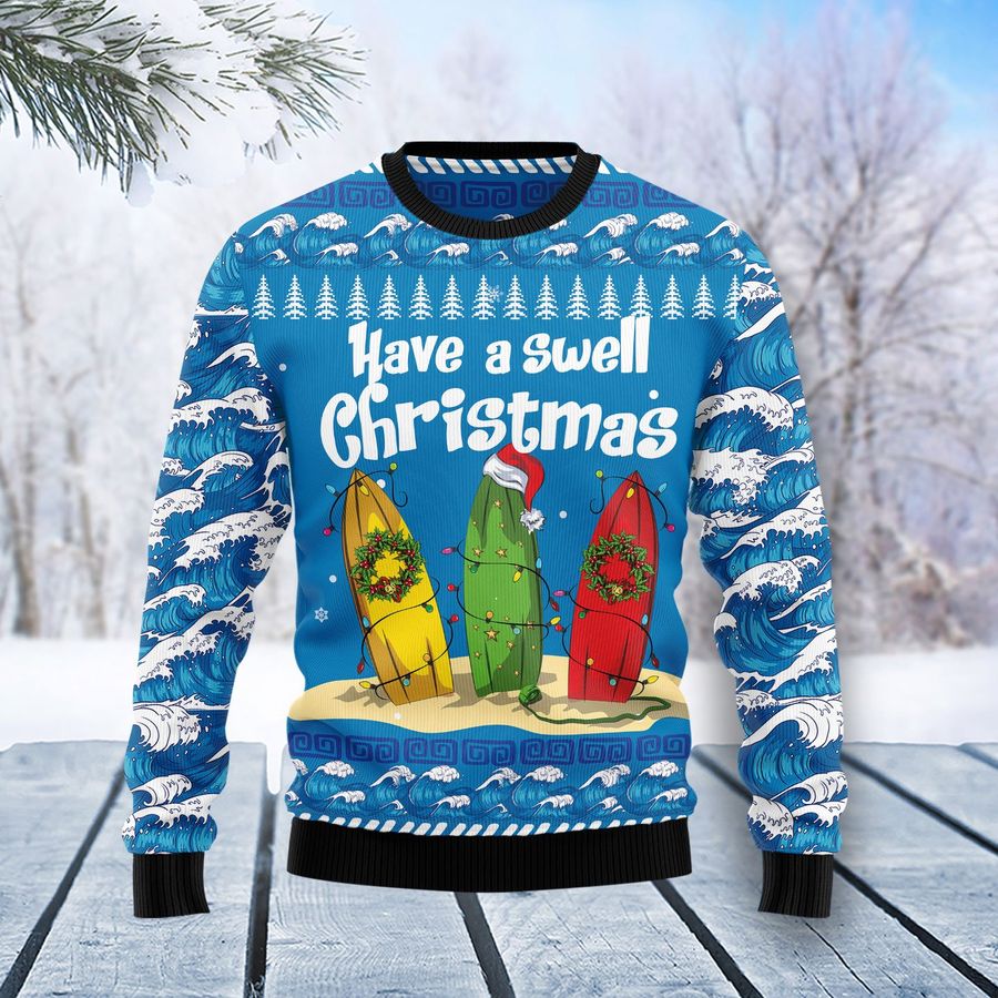 Surfer Have a Swell Christmas Ugly Christmas Sweater