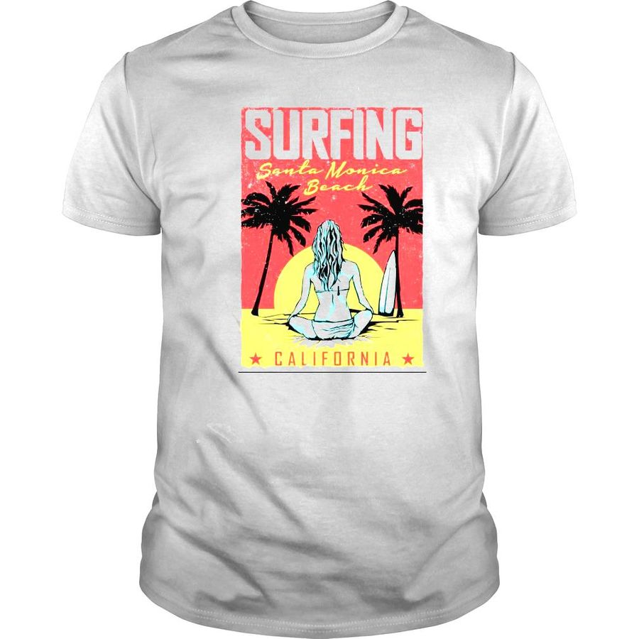 Surfing Santa Monica beach California shirt