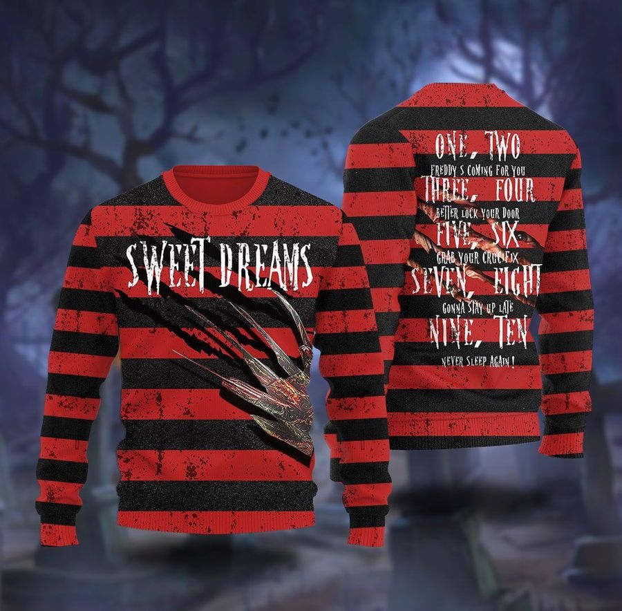 Sweet Dreams One Two Freddy Is Coming Ugly Christmas Sweater