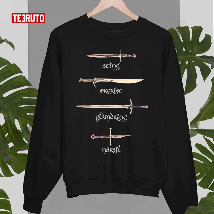 Swords Sting Orcrist Glamdring Narsil Fantasy Unisex Sweatshirt