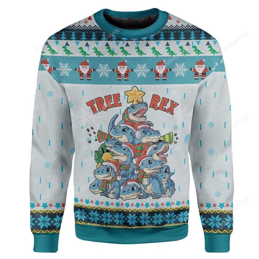 T-Rex Ugly Christmas Sweater All Over Print Sweatshirt Ugly Sweater