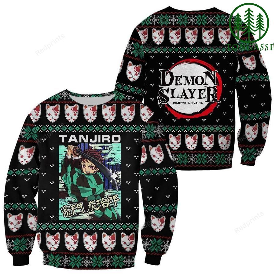 Tanjiro Kamado Ugly Christmas Sweater and Hoodie Demon Slayer Anime Xmas Custom Clothes
