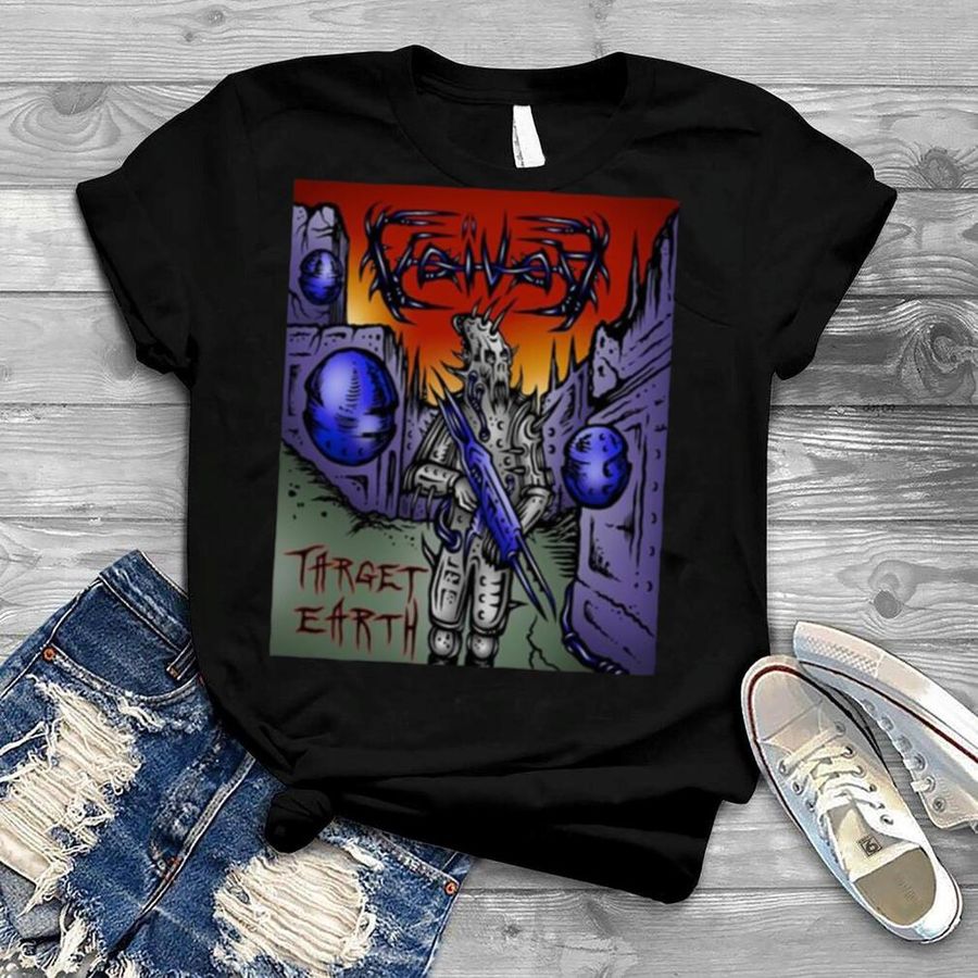 Target Earth Graphic Voivod Retro Rock Band shirt