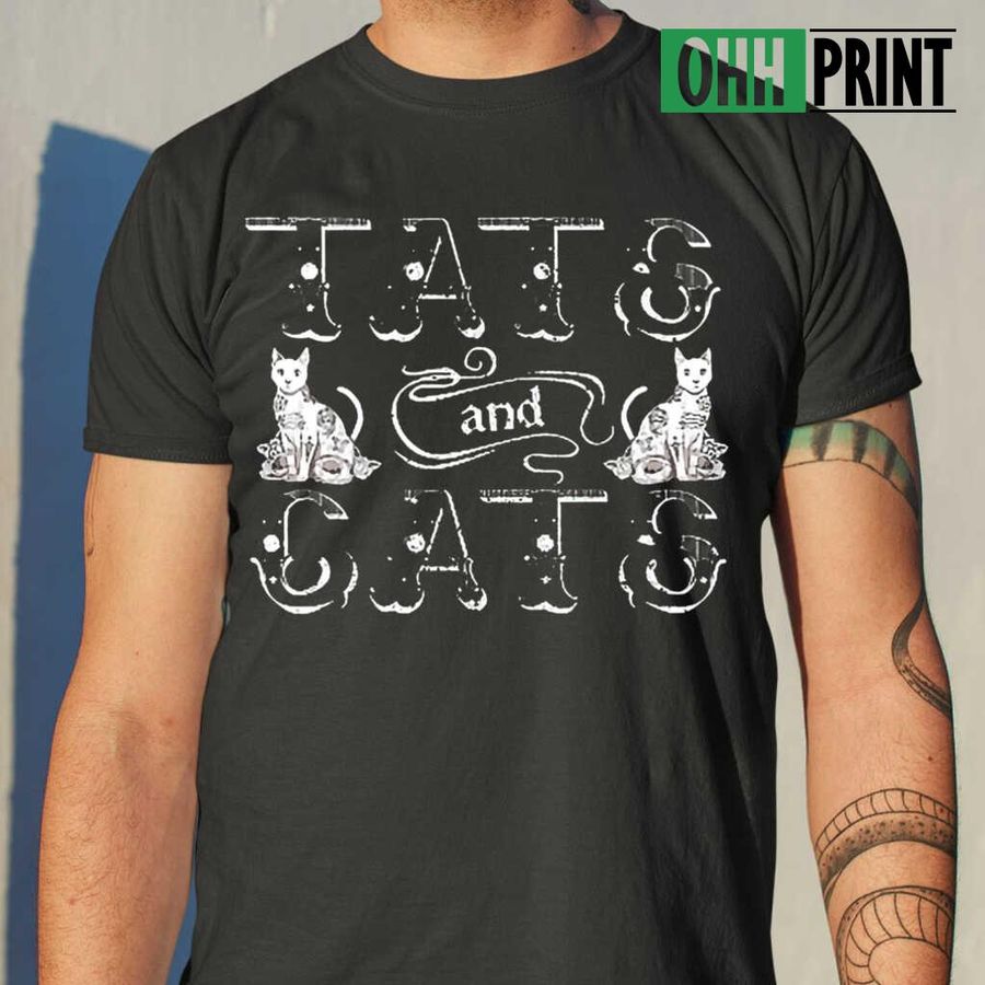 Tats And Cats Tshirts Black