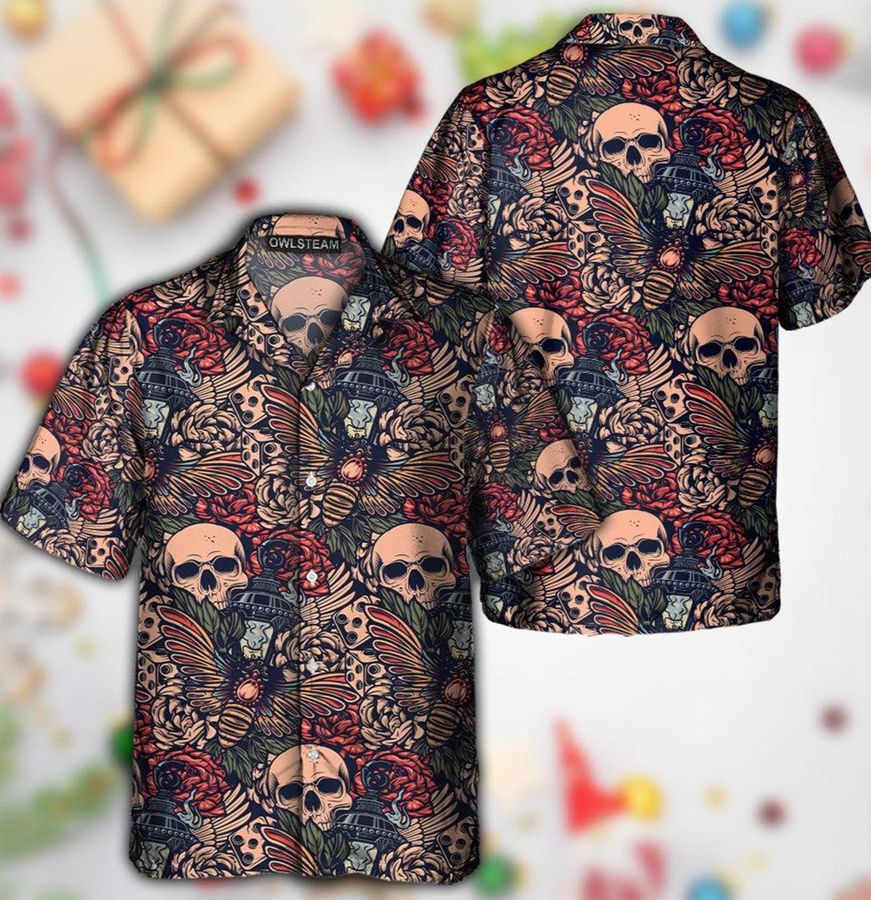 Tattoo Skull Merry Christmas Hawaiian Shirt
