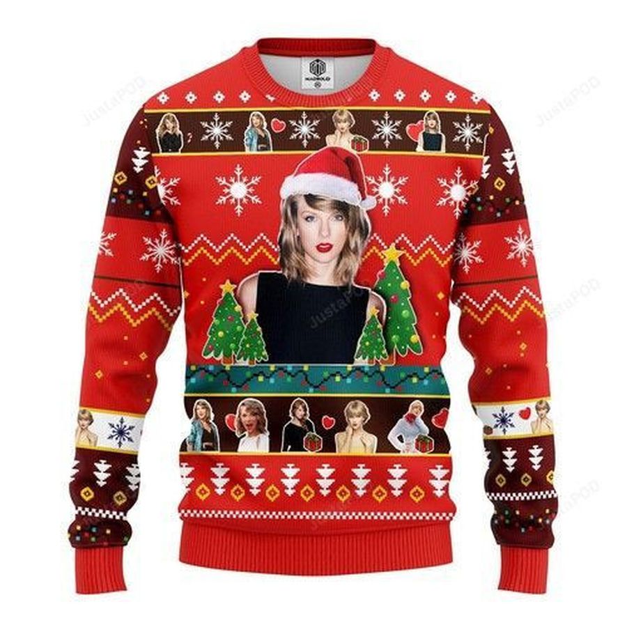 Taylor Swift Ugly Christmas Sweater All Over Print Sweatshirt Ugly