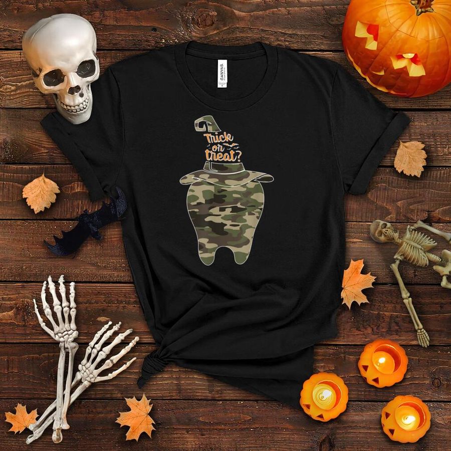 Teeth Halloween Costume Dentist Military Tactical Camoflauge T Shirt