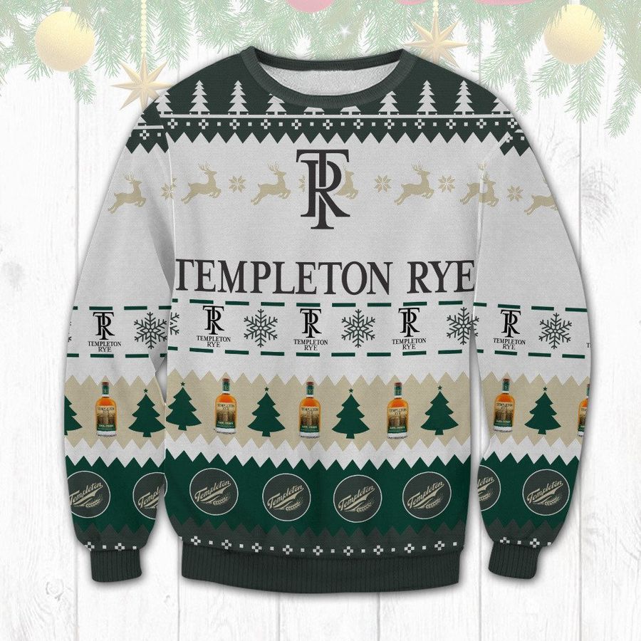 Templeton Rye whiskey Christmas Ugly Sweater