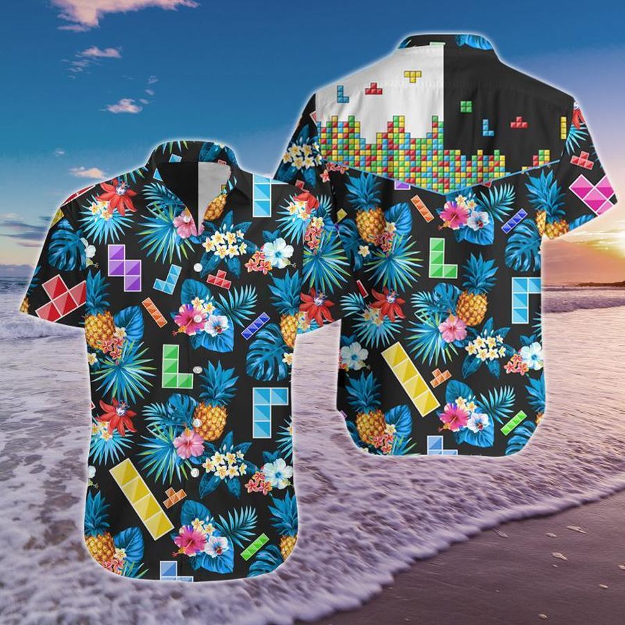 Tetris Game Hawaiian Shirt Pre12259, Hawaiian shirt, beach shorts, One-Piece Swimsuit, Polo shirt, Personalized shirt, funny shirts, gift shirts