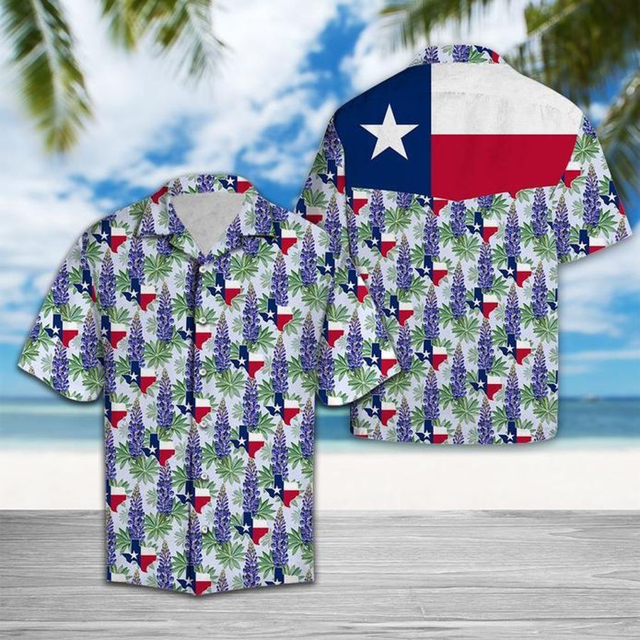 Texas Bluebonnet Flag Hawaiian Shirt Pre10625, Hawaiian shirt, beach shorts, One-Piece Swimsuit, Polo shirt, Personalized shirt, funny shirts