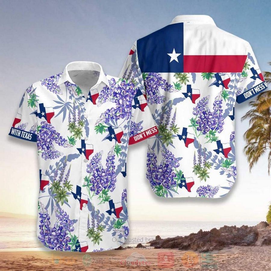 Texas Flag Bluebonnets White Hawaiian Shirt – LIMITED EDITION