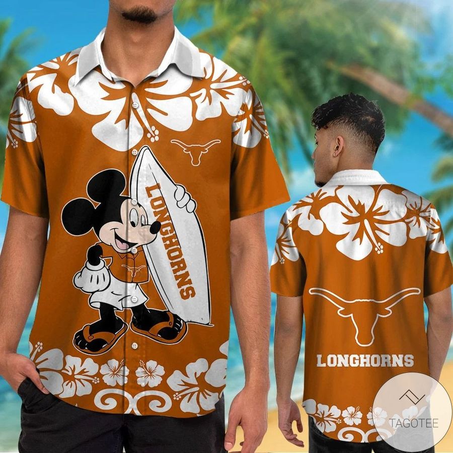 Texas Longhorns 038; Mickey Mouse Hawaiian Shirt