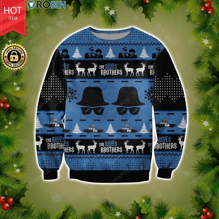 The Blues Brothers Ugly Christmas Sweater All Over Print Sweatshirt