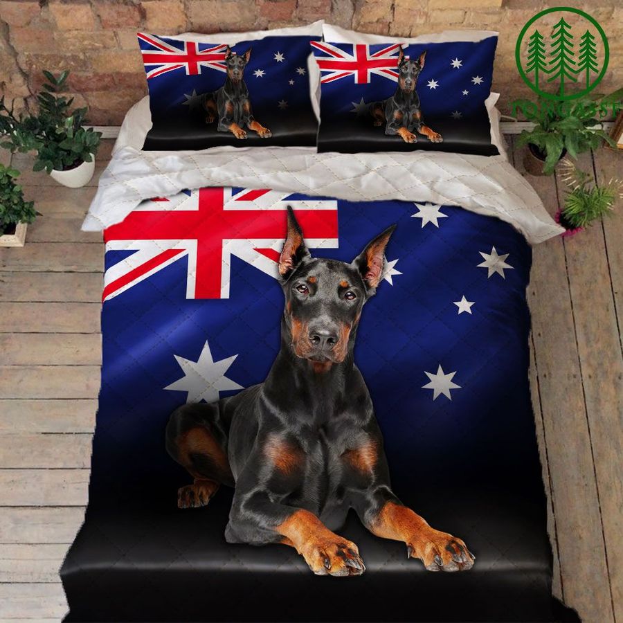 The Dobermann Doberman Pinscher Dog Quilt Bedding Set Dog Lovers Australian