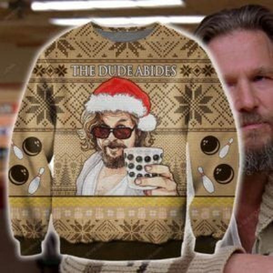 The Dude Abides Ugly Christmas Sweater All Over Print Sweatshirt