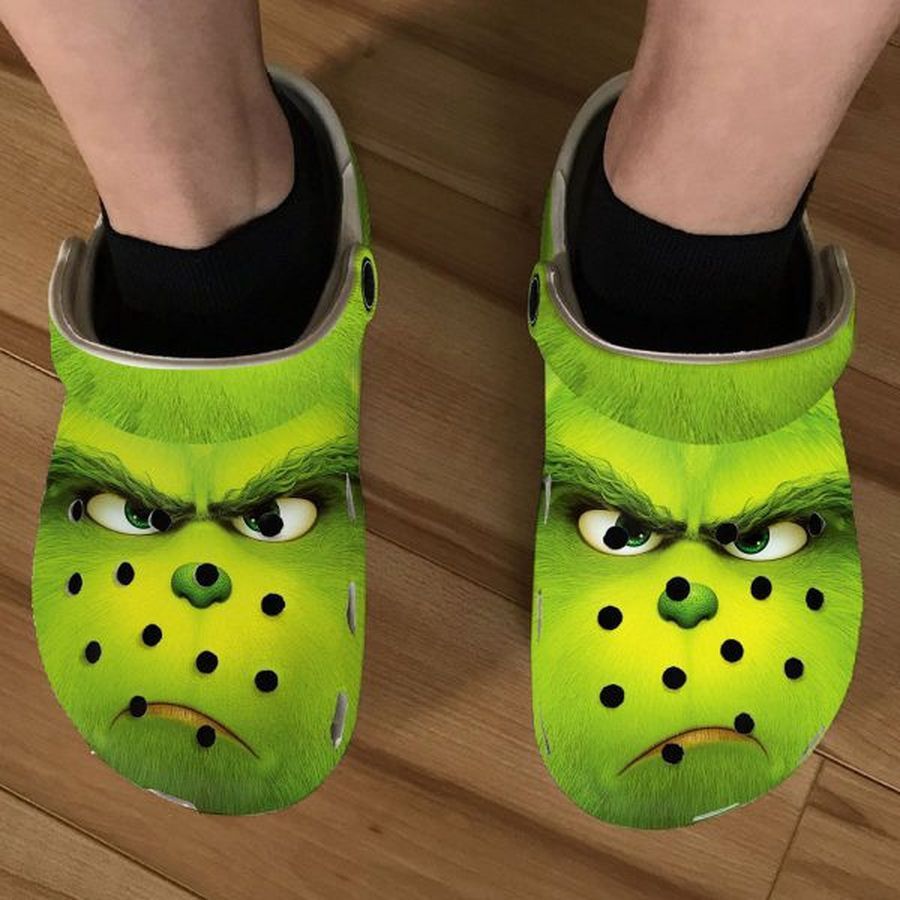 The Grinch Face Green Theme Crocs Crocband Clog Comfortable Water Shoes