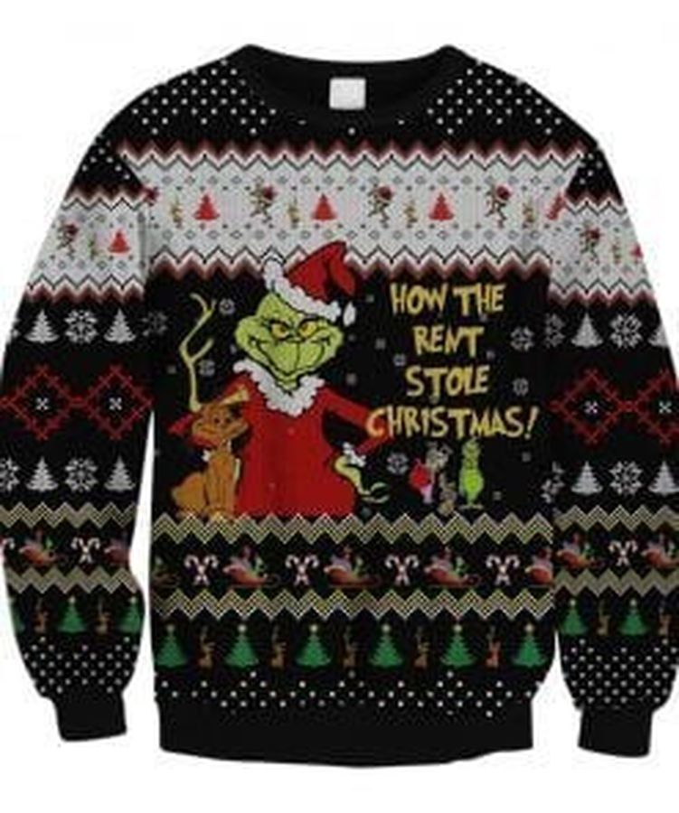 The Grinch Green Ugly Christmas Sweater All Over Print Sweatshirt