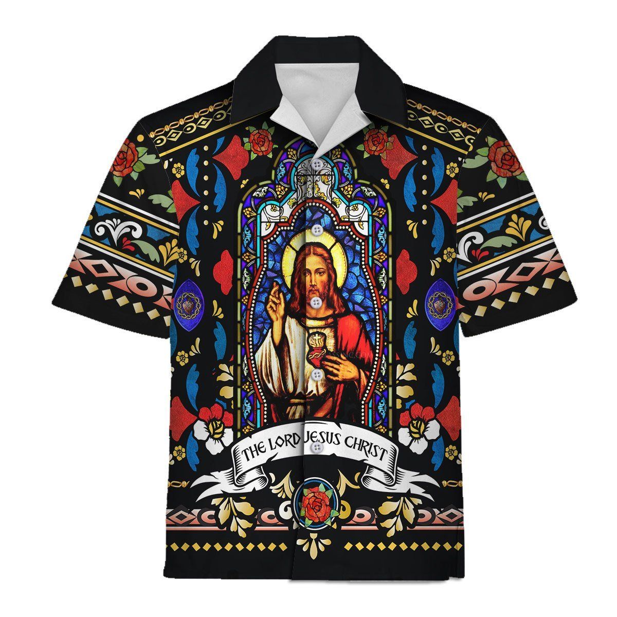 The Lord Jesus Christ Stained Glass Hawaiian Shirt