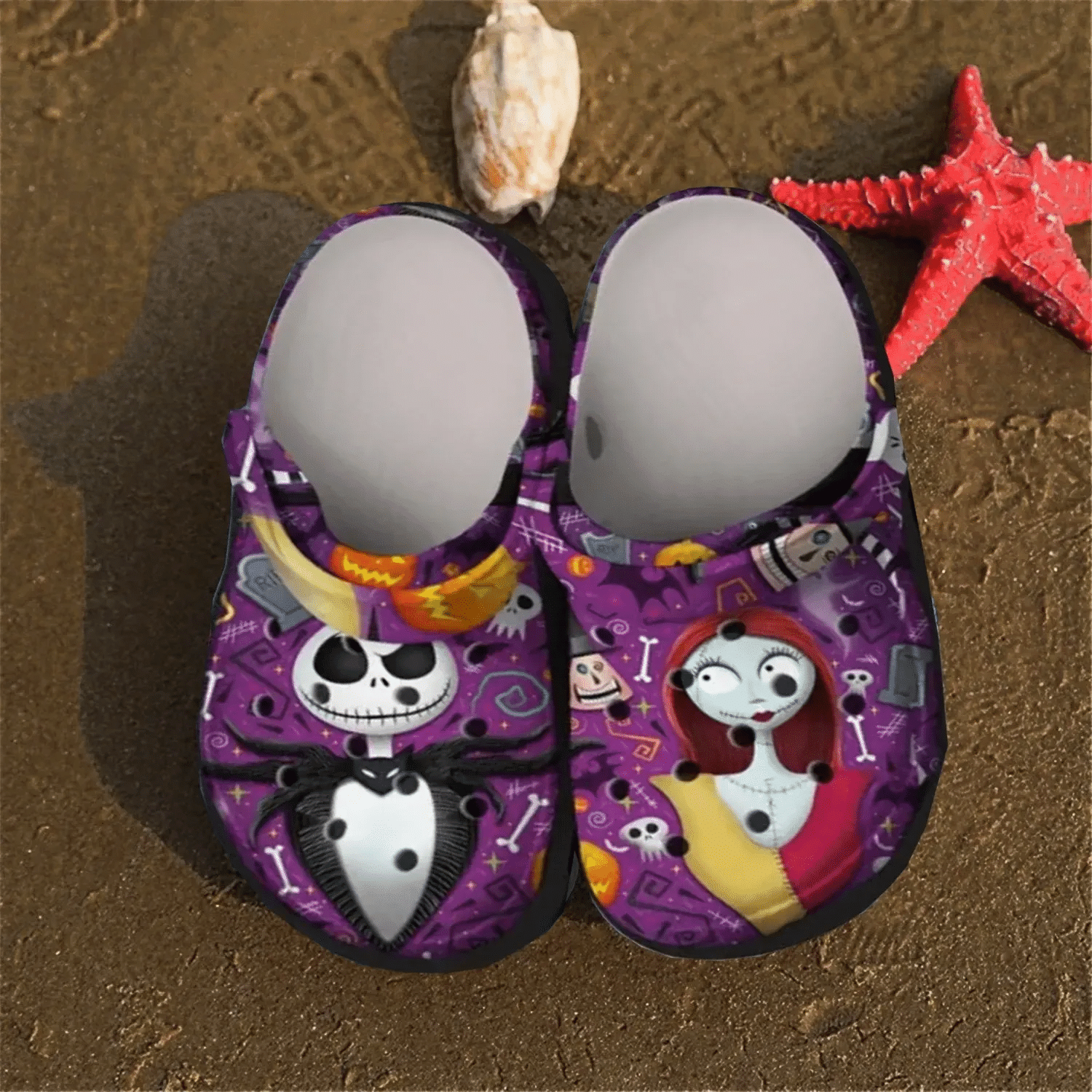 The Nightmare Before Christmas Crocs Crocband Clog Comfortable Water Shoes In Purple
