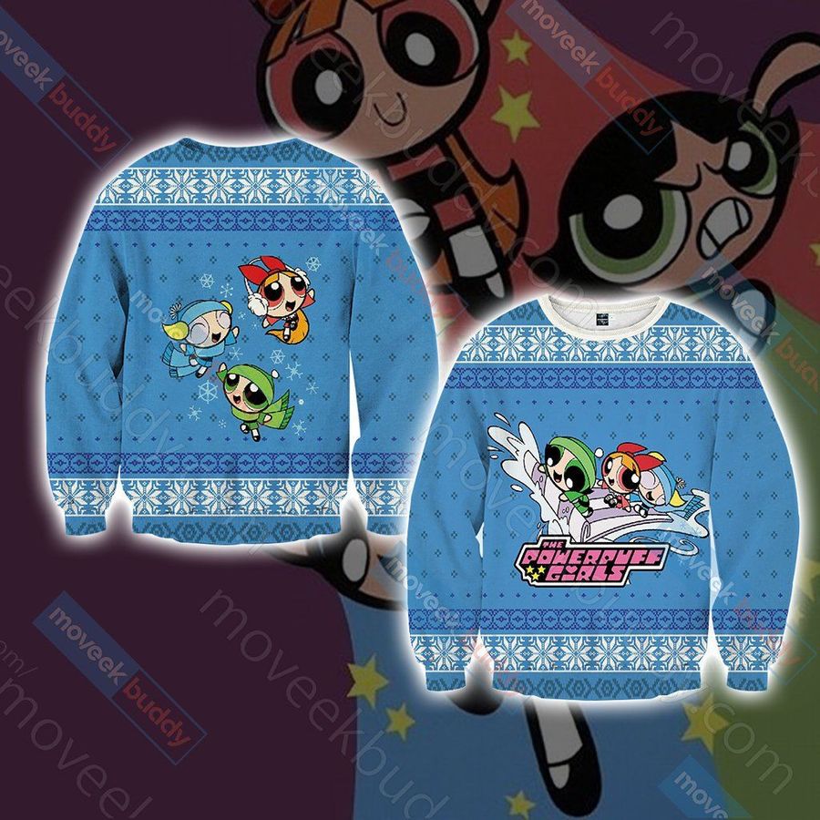 The Powerpuff Style For Unisex Ugly Christmas Sweater All Over