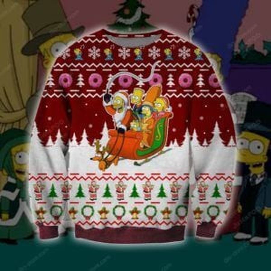 The Simpsons Ugly Christmas Sweater All Over Print Sweatshirt Ugly