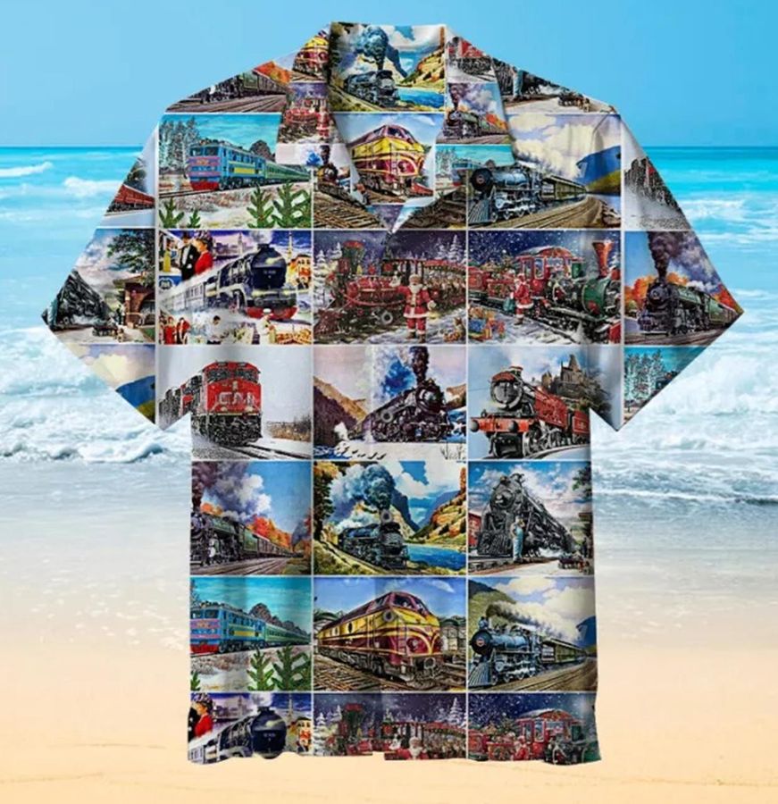 The Train Pattern Hawaiian Shirt