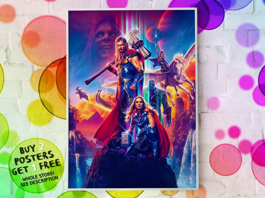 Thor Love and Thunder (2022) Movie Poster Wall Art #2  Download & Print Instantly