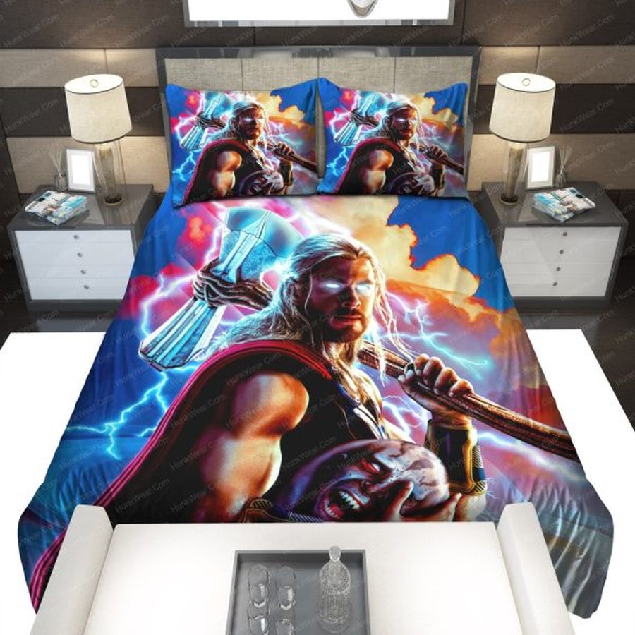 Thor Love And Thunder Poster Thor And Strombreaker Bedding Set