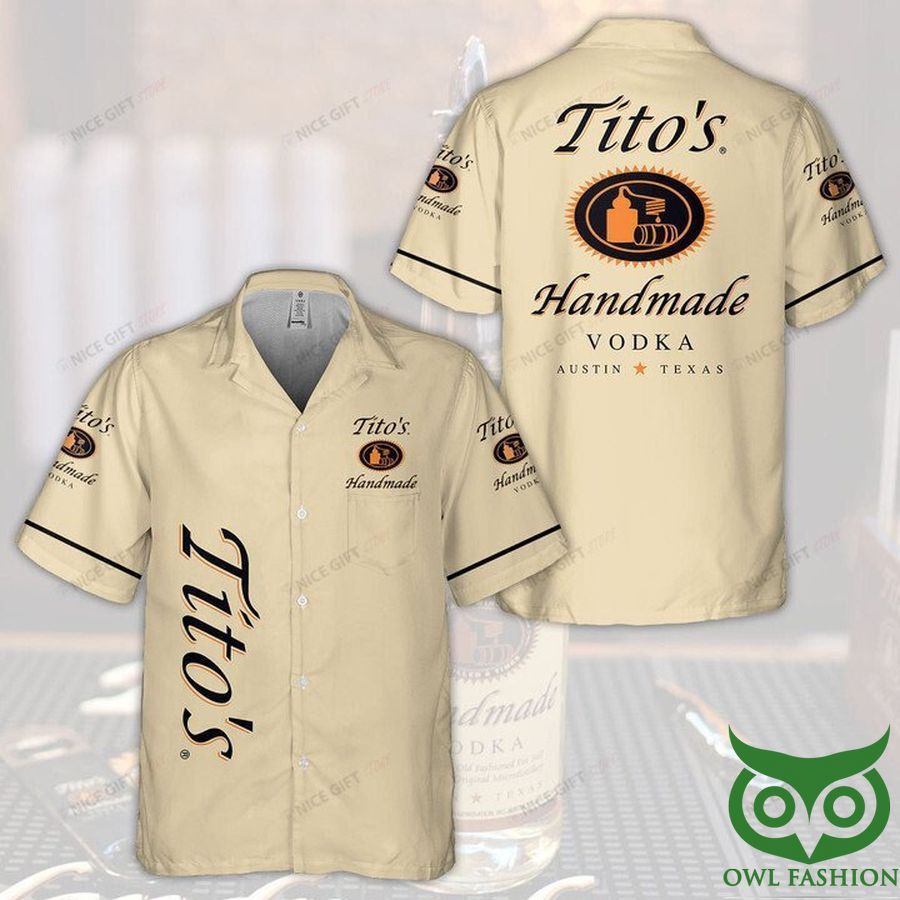 Tito's Handmade Vodka Beige Hawaiian Shirt