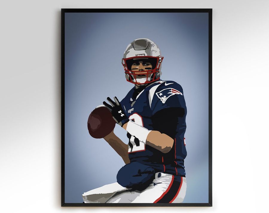 Tom Brady Wall Poster, Patriots, Football Artwork, Modern Poster, Football Print, Patriots Poster, Sport Poster, Gift for men, Patriots gift