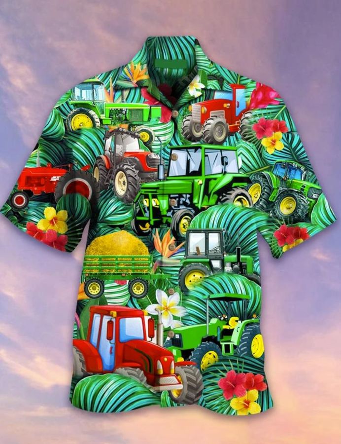 Tractor Tropical Hawaiian Shirt Pre11739, Hawaiian shirt, beach shorts, One-Piece Swimsuit, Polo shirt, Personalized shirt, funny shirts, gift shirts
