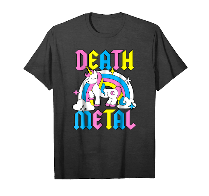 Trending Funny Death Metal Unicorn Cute Rock Music Band Lover T Shirt Unisex T-Shirt