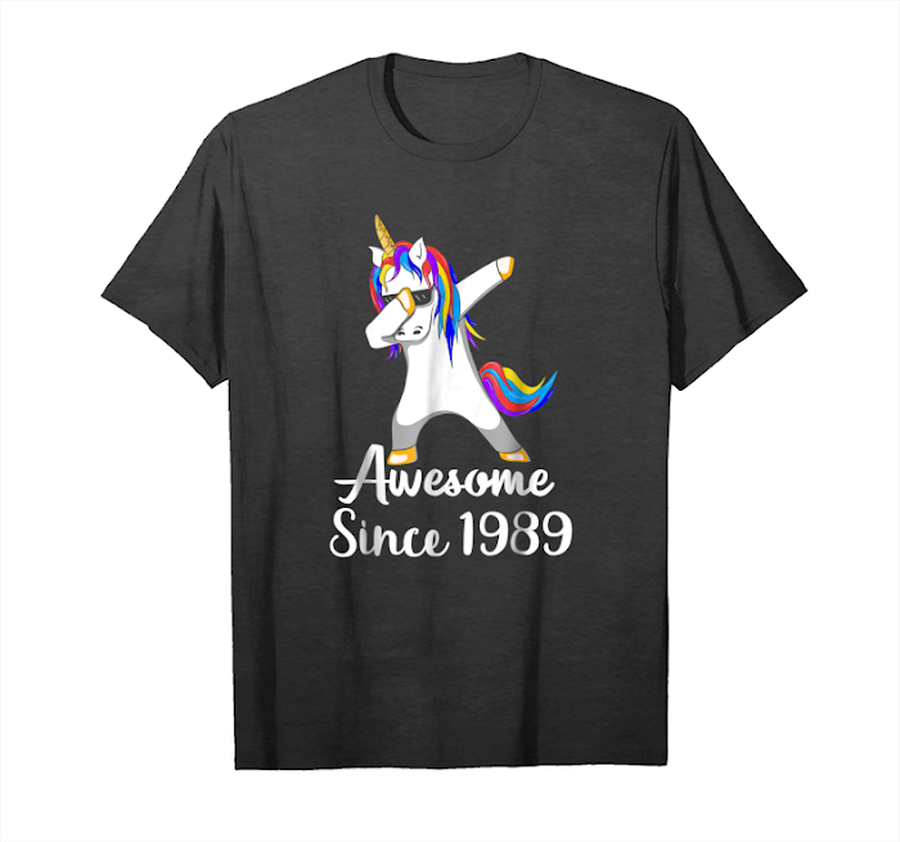 Trends Dabbing Unicorn Shirt Awesome Since 1989 29th Birthday Gift Unisex T-Shirt.png