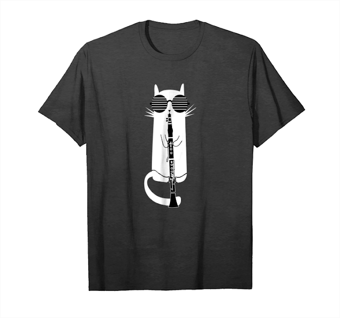 Trends Funny Cat Wearing Sunglasses Playing Oboe T Shirt Gift Unisex T-Shirt