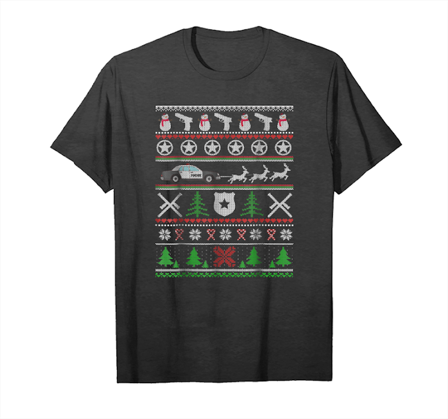 Trends Funny Police Ugly Christmas Sweater Tshirt Unisex T-Shirt.png