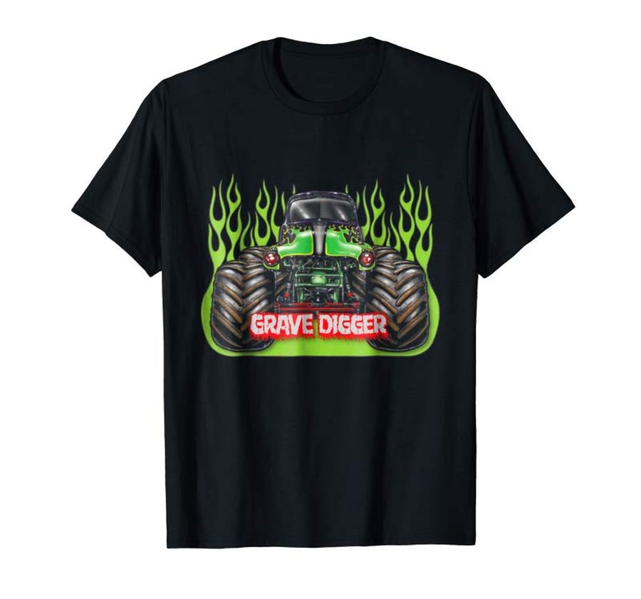 Trends Grave Green Digger Racing T-Shirt Monster-Truck Shirt