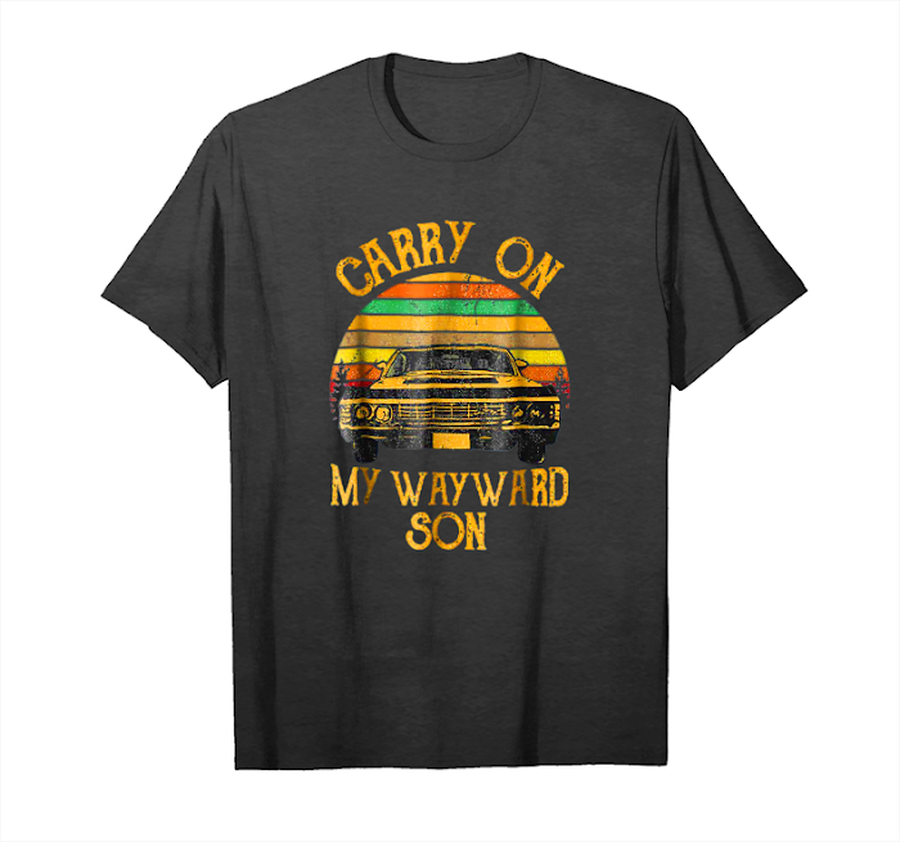 Trends Supernatural Carry On My Wayward Son Vintage Retro Sunset Unisex T-Shirt.png