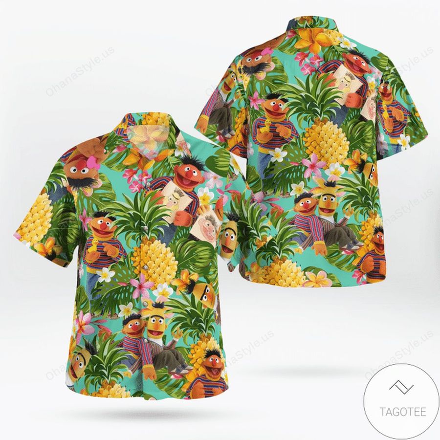 Tropical Bert And Ernie Hawaiian Shirt