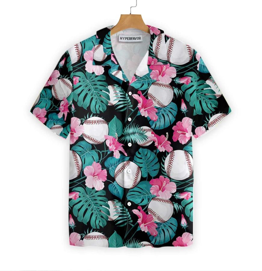 Tropical Flower Baseball Hawaiian Shirt