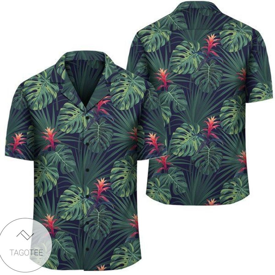 Tropical Monstera Leaf Green Hawaiian Shirt