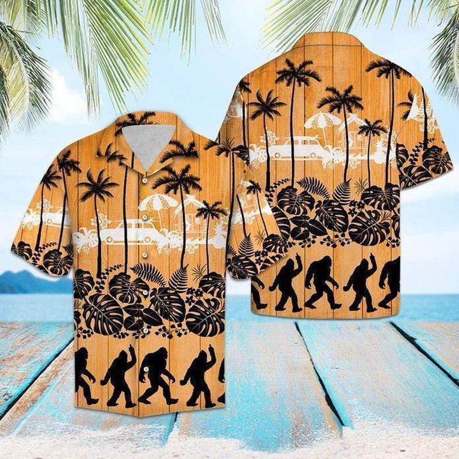 Tropical Palm Bigfoot Hawaiian Shirt Pre12201, Hawaiian shirt, beach shorts, One-Piece Swimsuit, Polo shirt, Personalized shirt, funny shirts