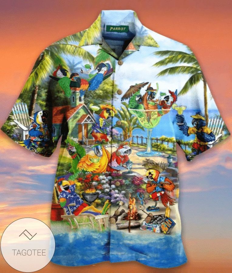 Tropical Parrot Summer Beaches Unisex Aloha Authentic Hawaiian Shirt 2022s