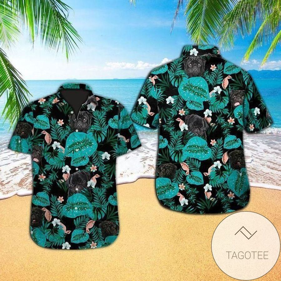 Tropical Pug Dog Authentic Hawaiian Shirt 2022