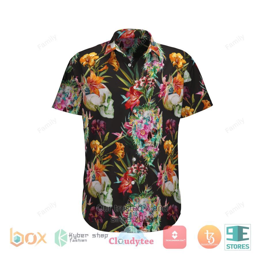 Tropical Skull, Flower Hawaiian Shirt – LIMITED EDITION