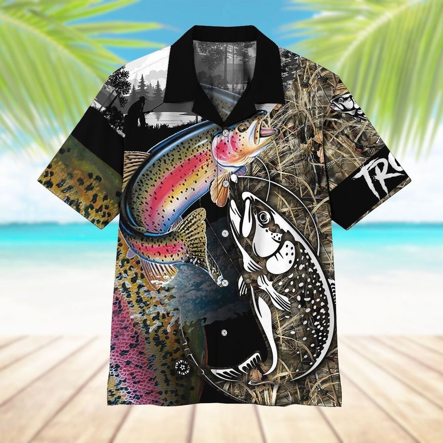 Trout Fish Hawaiian Shirt Pre11795, Hawaiian shirt, beach shorts, One-Piece Swimsuit, Polo shirt, Personalized shirt, funny shirts, gift shirts