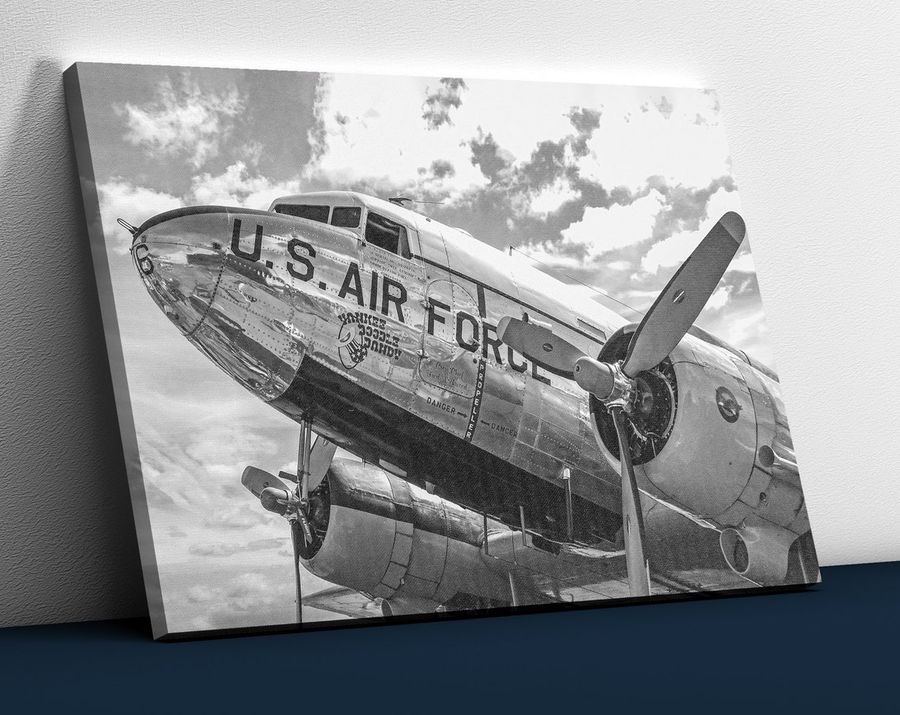 U.S. Air Force Retro Plane Print, Aviation Wall Art, Aircraft Decor, Canvas, Poster, Wall Decor