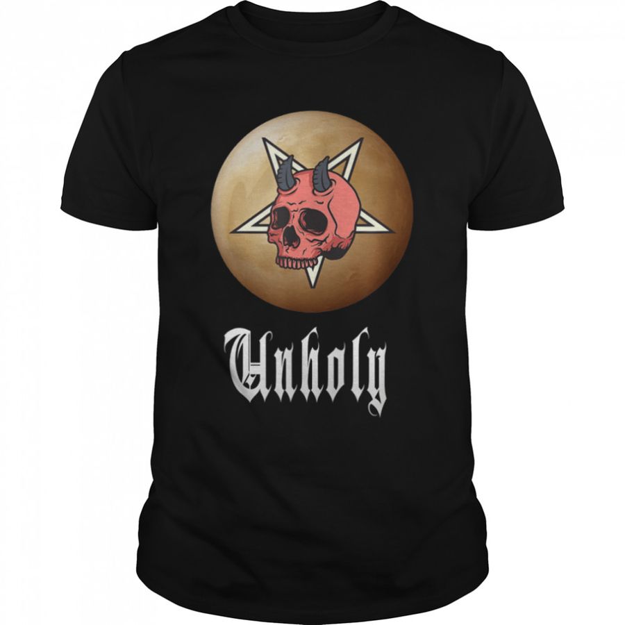 Unholy, Satanic, Devil, Gothic, Full Moon, Satan T-Shirt B09PZ6Q8CG