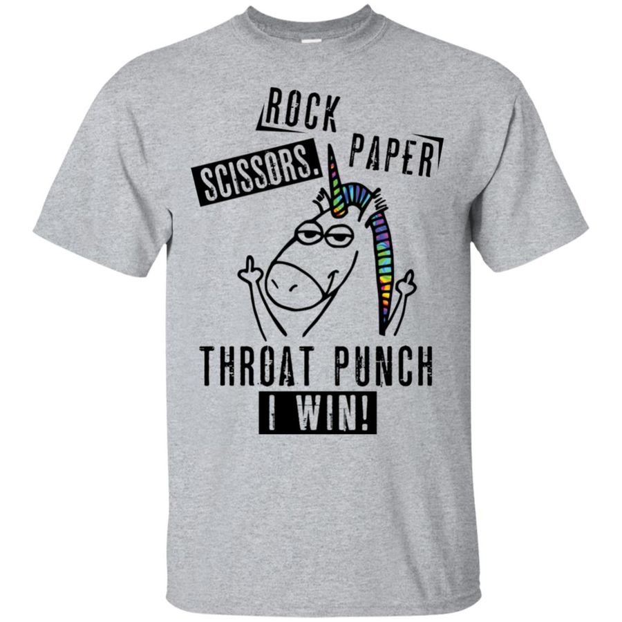 Unicorn Rock Paper Scissors Throat Punch I Win Shirt, Hoodie