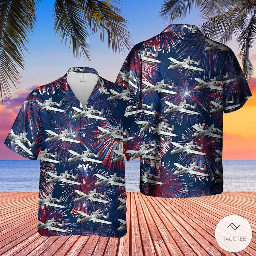 Us Air Force Fairchild Republic A-10 Thunderbolt Ii 4th Of July Hawaiian Shirt